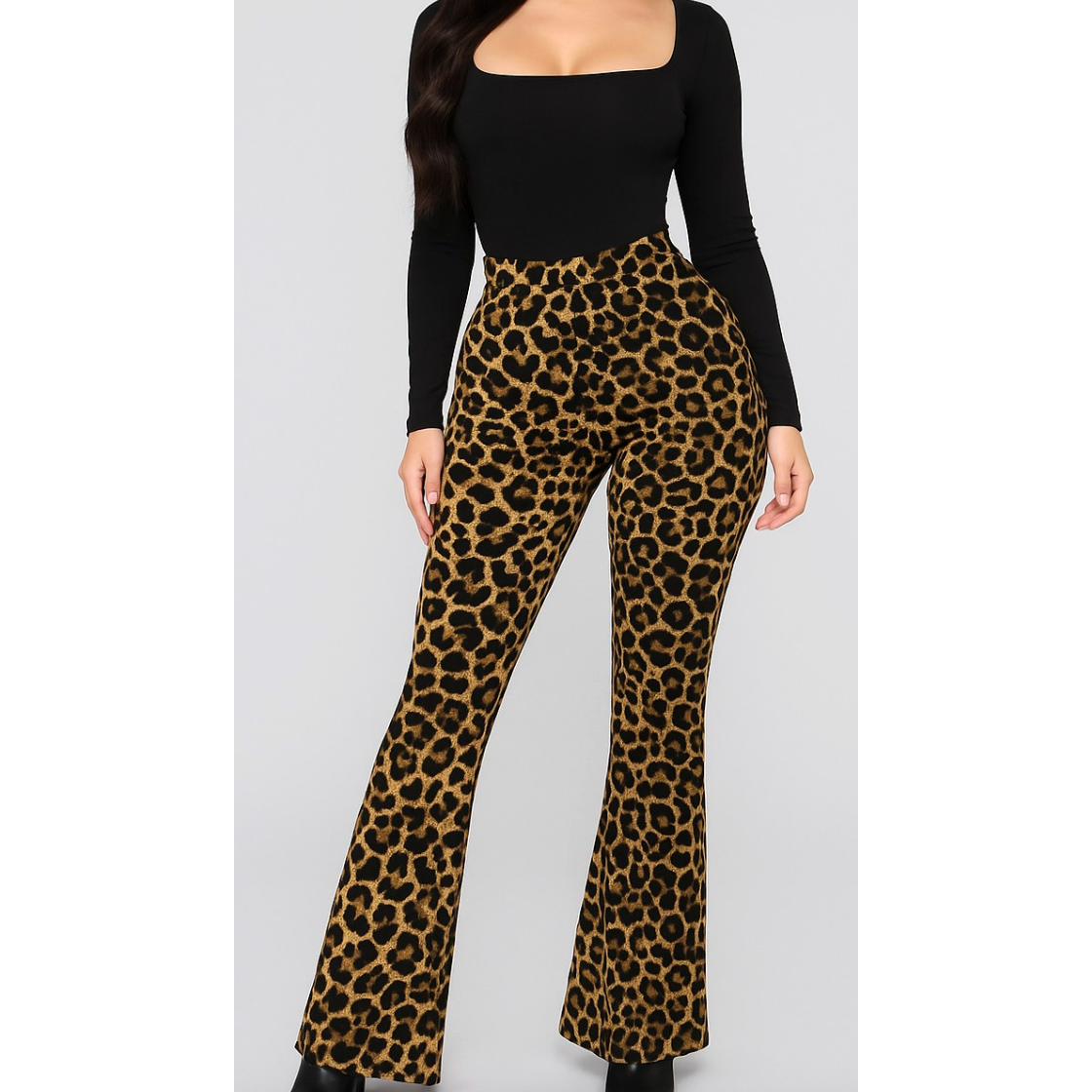 Leopard Fleece Flares