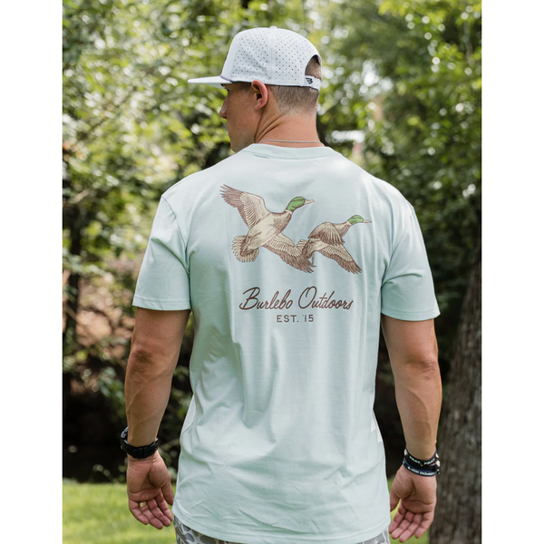 Burlebo Short Sleeve T-Shirt - Flying Mallards - Sky Blue