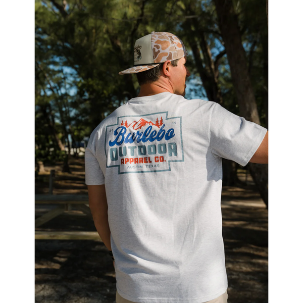 Burlebo Short Sleeve T-Shirt - Mountain Range - Ash Grey