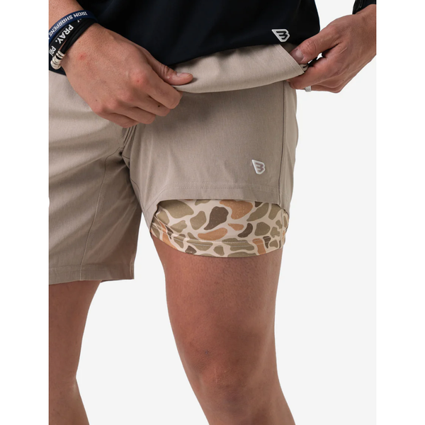 Burlebo Athletic Short - Heather Khaki - Venado Camo Liner