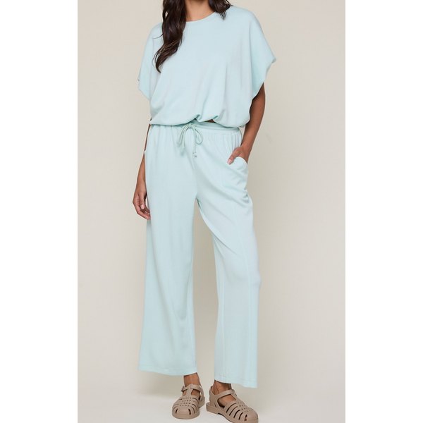 Mint Scuba Pants With Drawstring