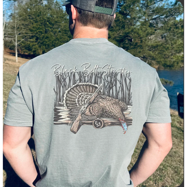 Black Belt Strutter turkey Short Sleeve T Shirt