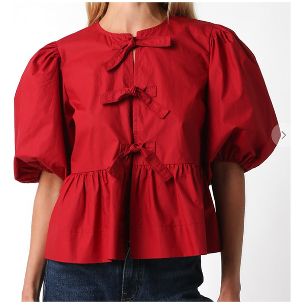 Peplum Bow Tie Top