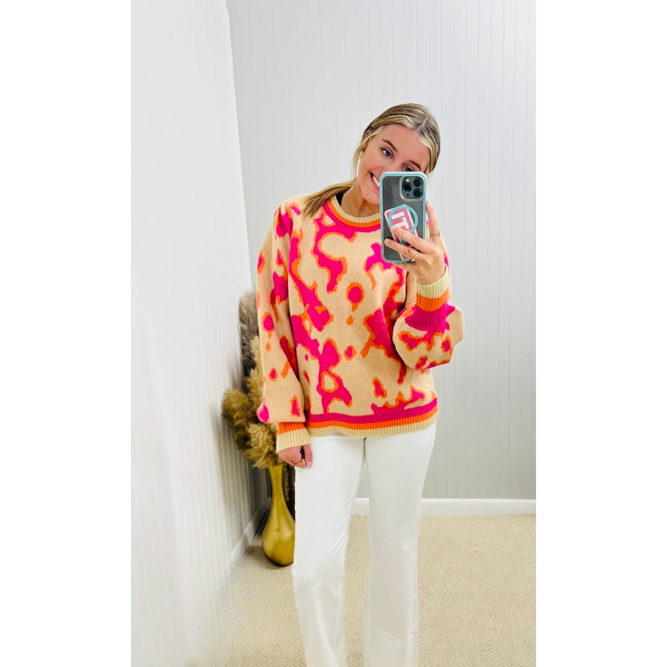 Pink/Orange Knit Sweater