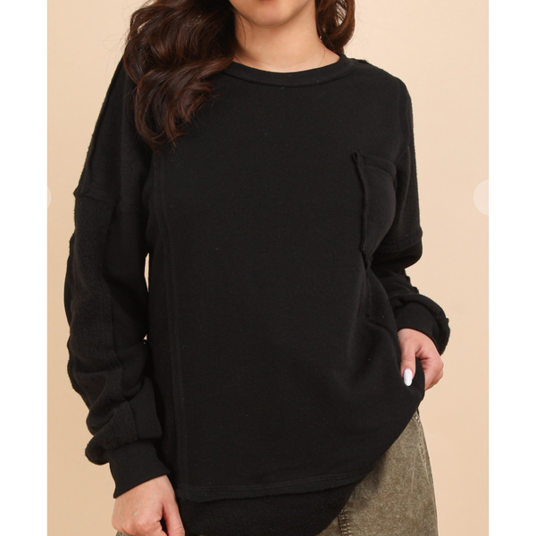 Casual French Knit Oversized Top