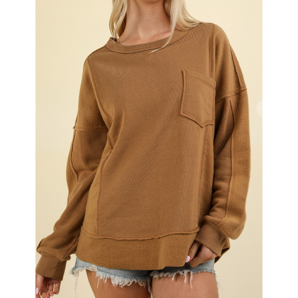 Casual French Knit Oversized Top