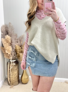 Bow Denim Mini Skirt