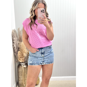 Cable Knit Dolman Sweater Tank