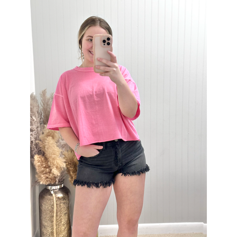 Washed Oversized Crop Box Tee