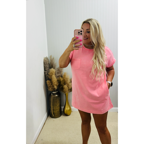 First Try Pocket Wash T Shirt Dress