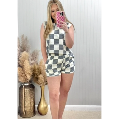 Checkered Linen Set
