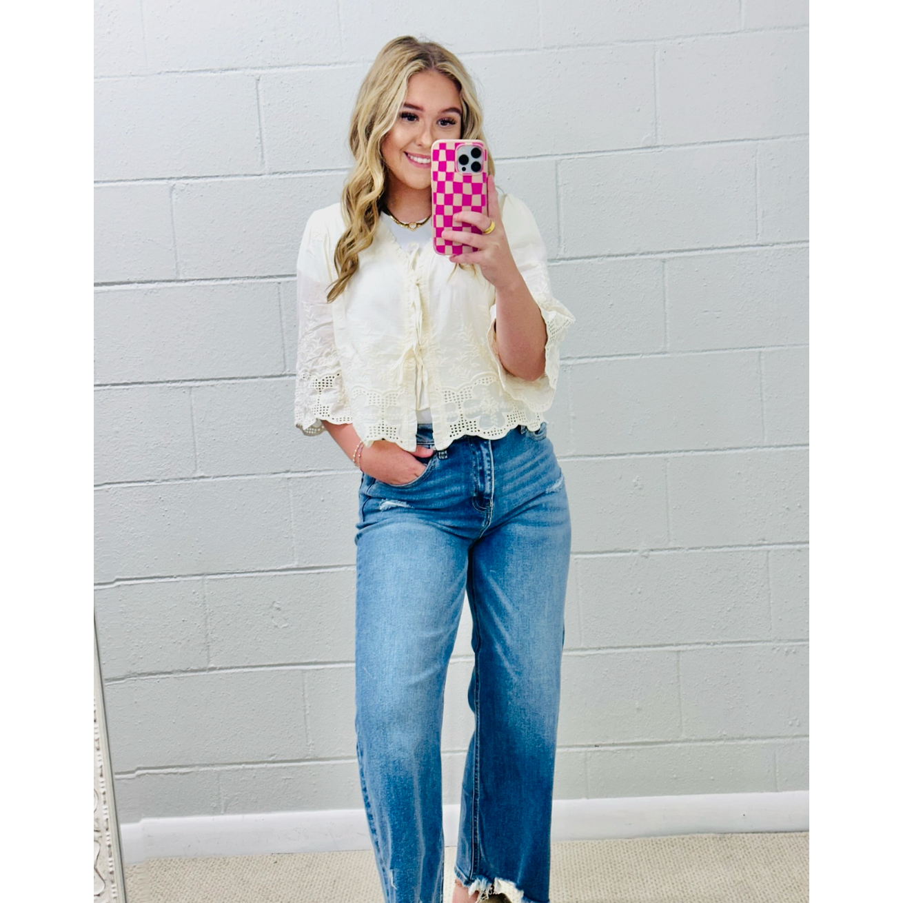 Floral Embroidery Blouse