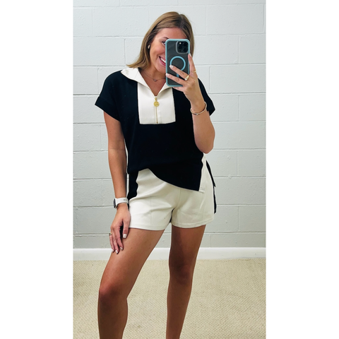 Opposites Attract Zippered Top and Short Set
