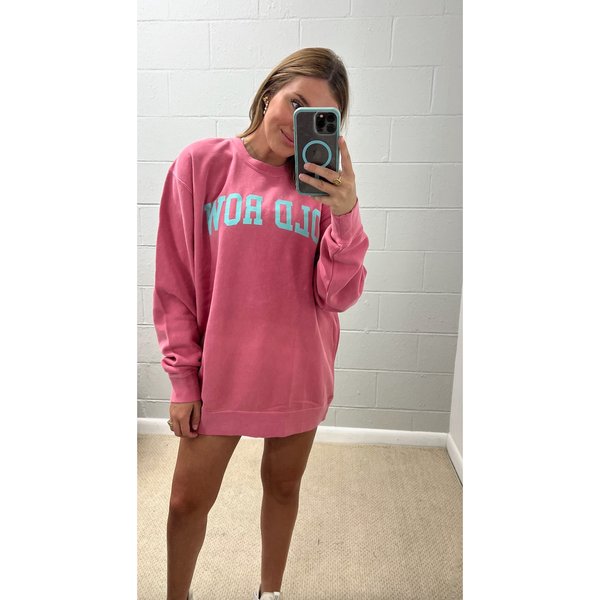 Old Row Crewneck Sweatshirt - Pink/Teal by Old Row
