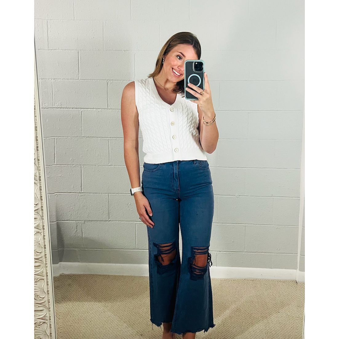 Vintage Wash Distressed Crop Pants by Southern Roots Clothing Company