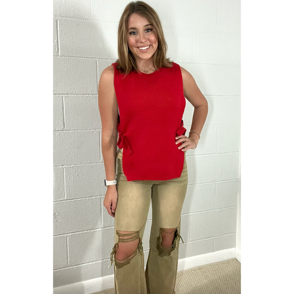 Cozy Chic Side Tie Sweater Vest by Southern Roots Clothing Company
