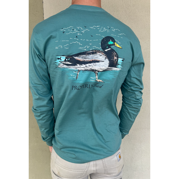 Properly Tied Swimming Mallard Long Sleeve T Shirt