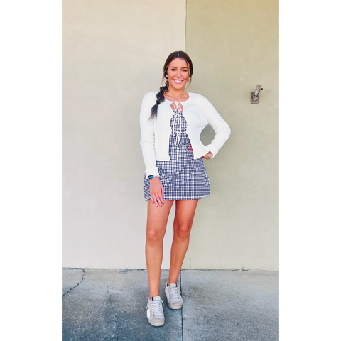 Athletic Dress With Shorts Underneath - Brown Gingham