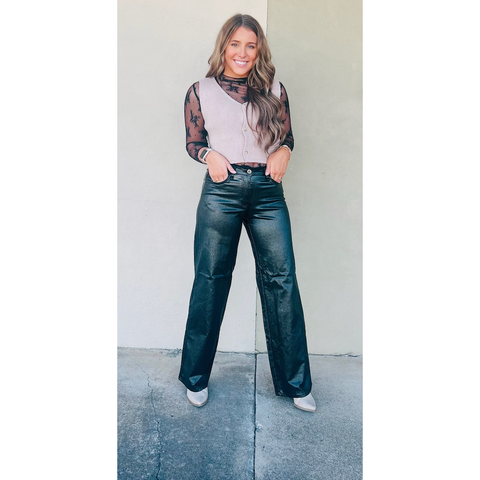 Metallic Baggy Pants