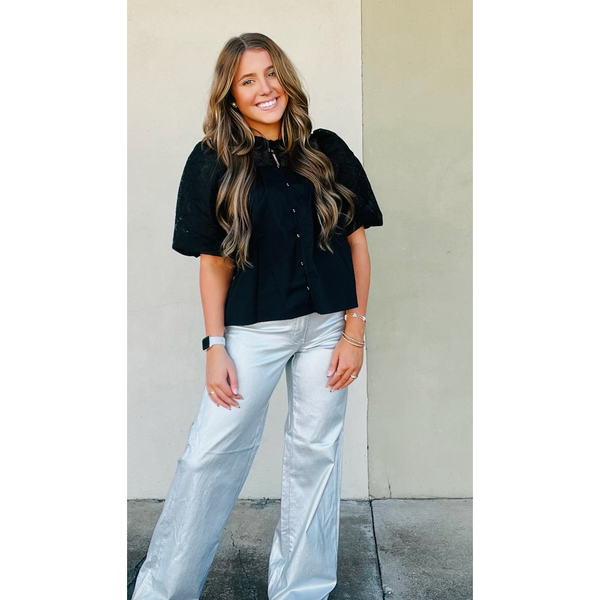 Metallic Baggy Pants