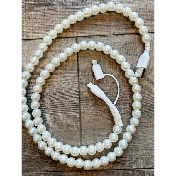 Beaded Phone Charger with Lightning & Usb-C Cable