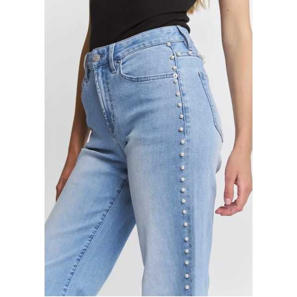High Rise Wide Leg Pearl Embellishment
