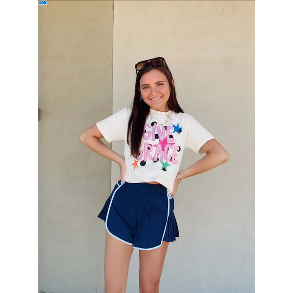 Courtside Chic Shorts with Side Pleats