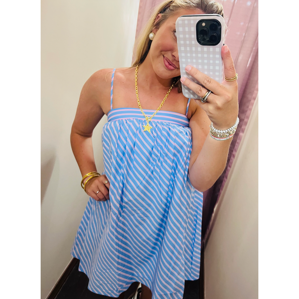 Skyline Stripe Swing Mini Dress