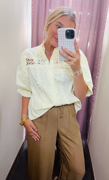 Eyelet Button Down Shirt