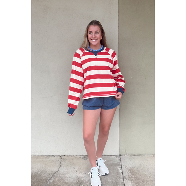 Casual Stripe Cropped Top