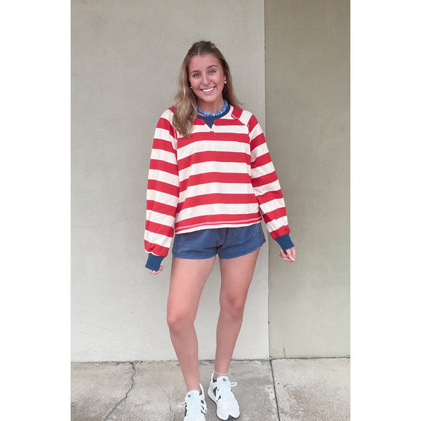 Casual Stripe Cropped Top