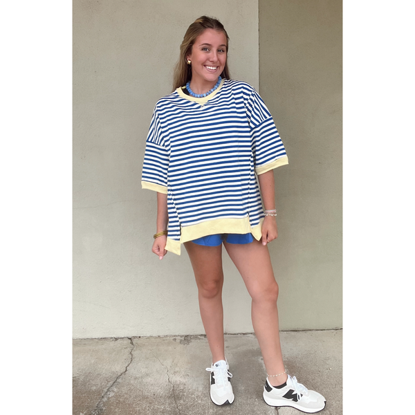 Oversized Stripe Casual Knit Top