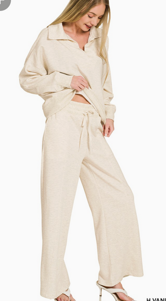 Scuba Collared Pullover And Pants Set