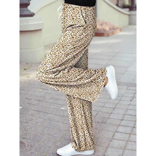 1 the Woman - Leopard Drawstring Loose Pants by 1 the Woman