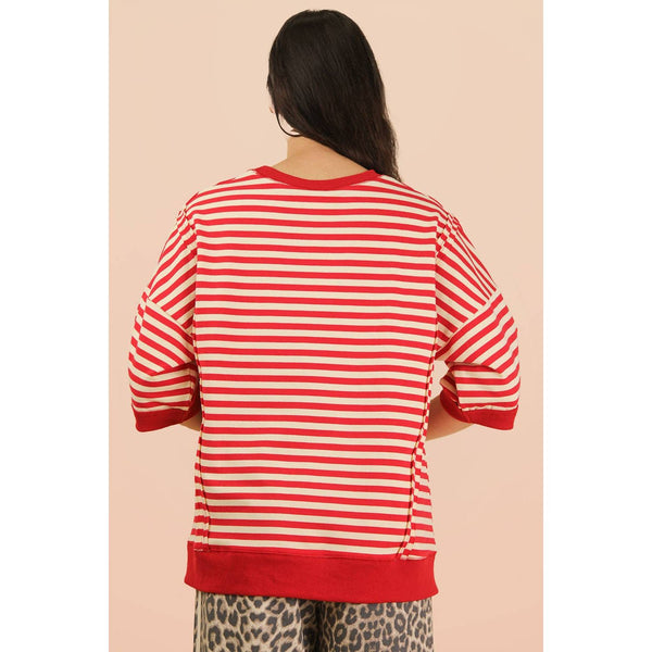 Oversized Stripe Casual Knit Top