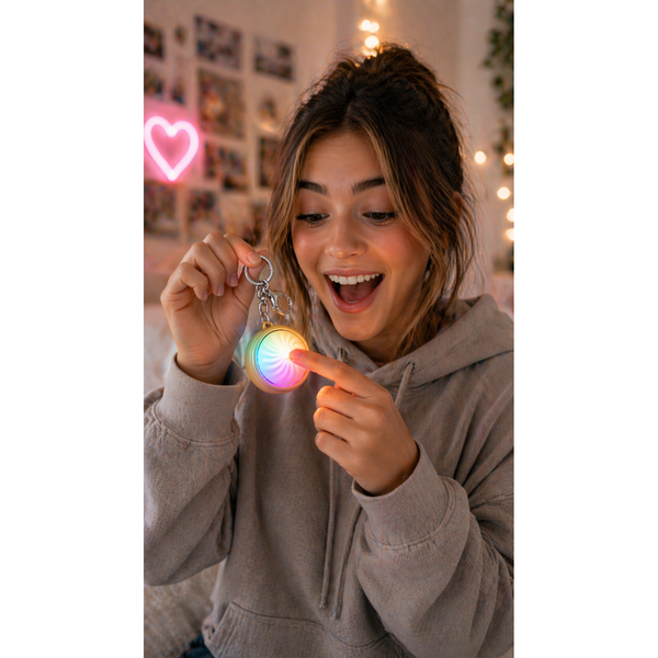 Fun Doh Dumpling Light-Up Click Fidget Keychain