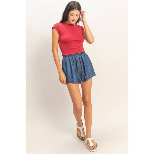 Lyocell Drawstring Shorts