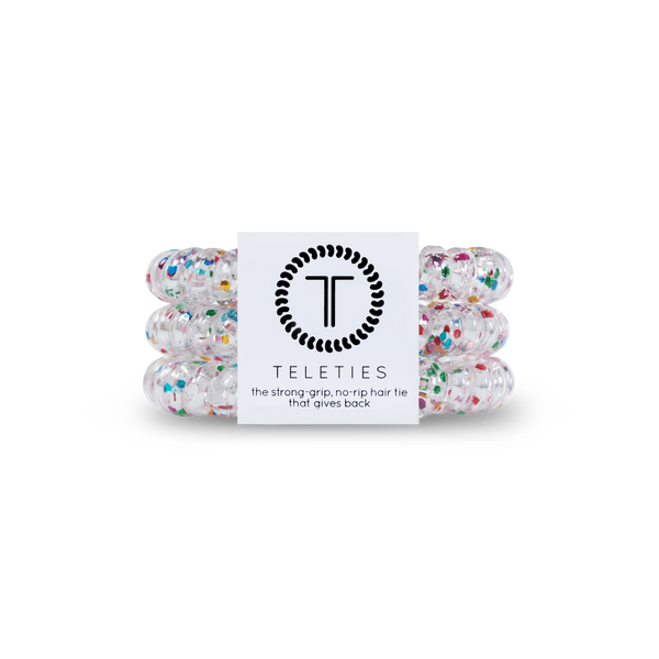 TELETIES - Spiral Hair Coils | Small | Party People Hair Ties