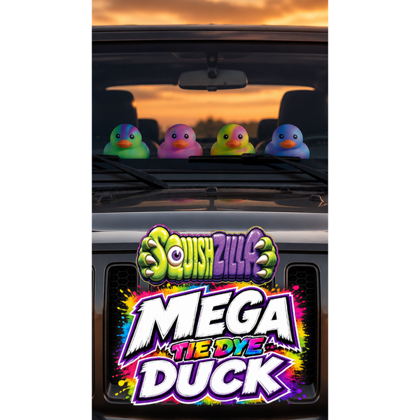 Novelty Brands - Fun Doh MEGA 5" Tie Dye Duck Squishy Toy - 8/Display