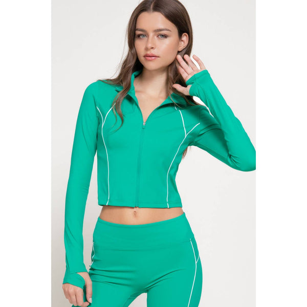 Activewear Set - Jade Green/Off White