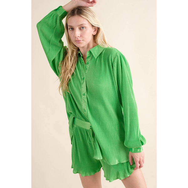 Accordian Blouse Short Lounge Set