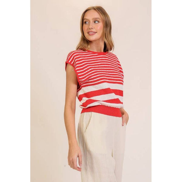Lumiere - Striped Serenity Sleeveless Top