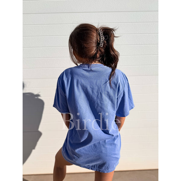 Sunset Chaser Bronco Graphic Tee on Flo Blue
