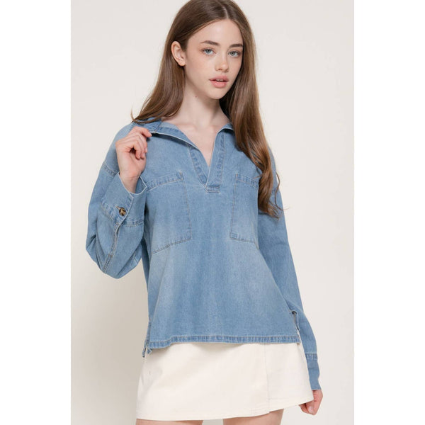 Denim Pullover Shirt