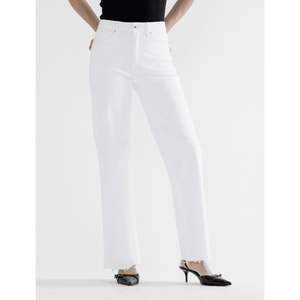 Alabaster White High Rise Wide Leg Jean - Southern Roots Clothing Company