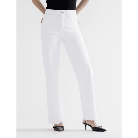 Alabaster White High Rise Wide Leg Jean - Southern Roots Clothing Company