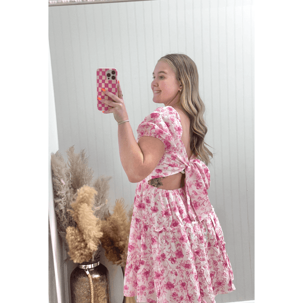 Azalea Floral Open Back Mini Dress - Southern Roots Clothing Company