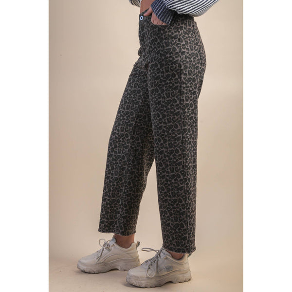 Leopard Printed Marine Straight Pants