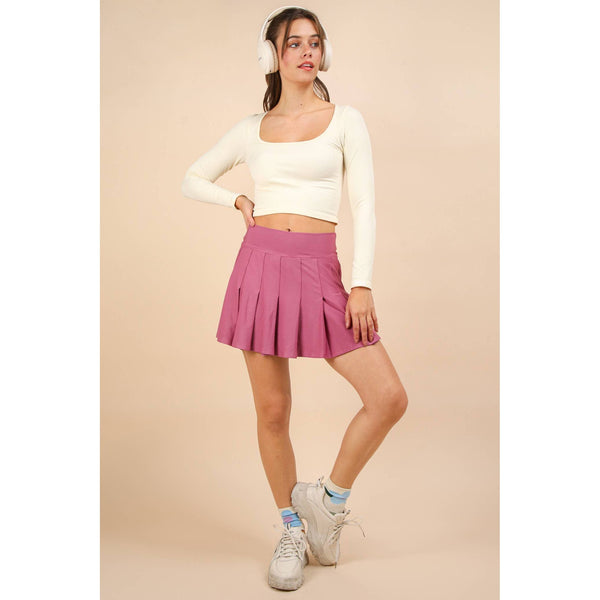 Activewear Pleated Skirt with Short Liner