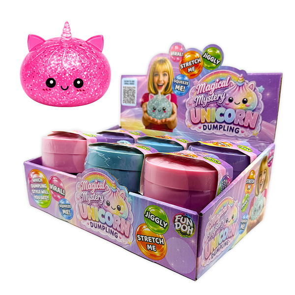 Novelty Brands - Fun Doh Unicorn Mystery Dumpling Squishy Toy - 12/Display